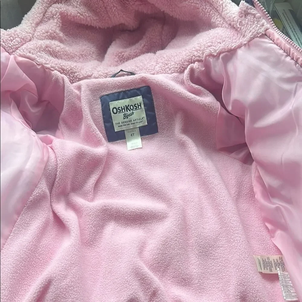 OshKosh B'gosh Pink and Purple Kids Puffer Jacket 4T